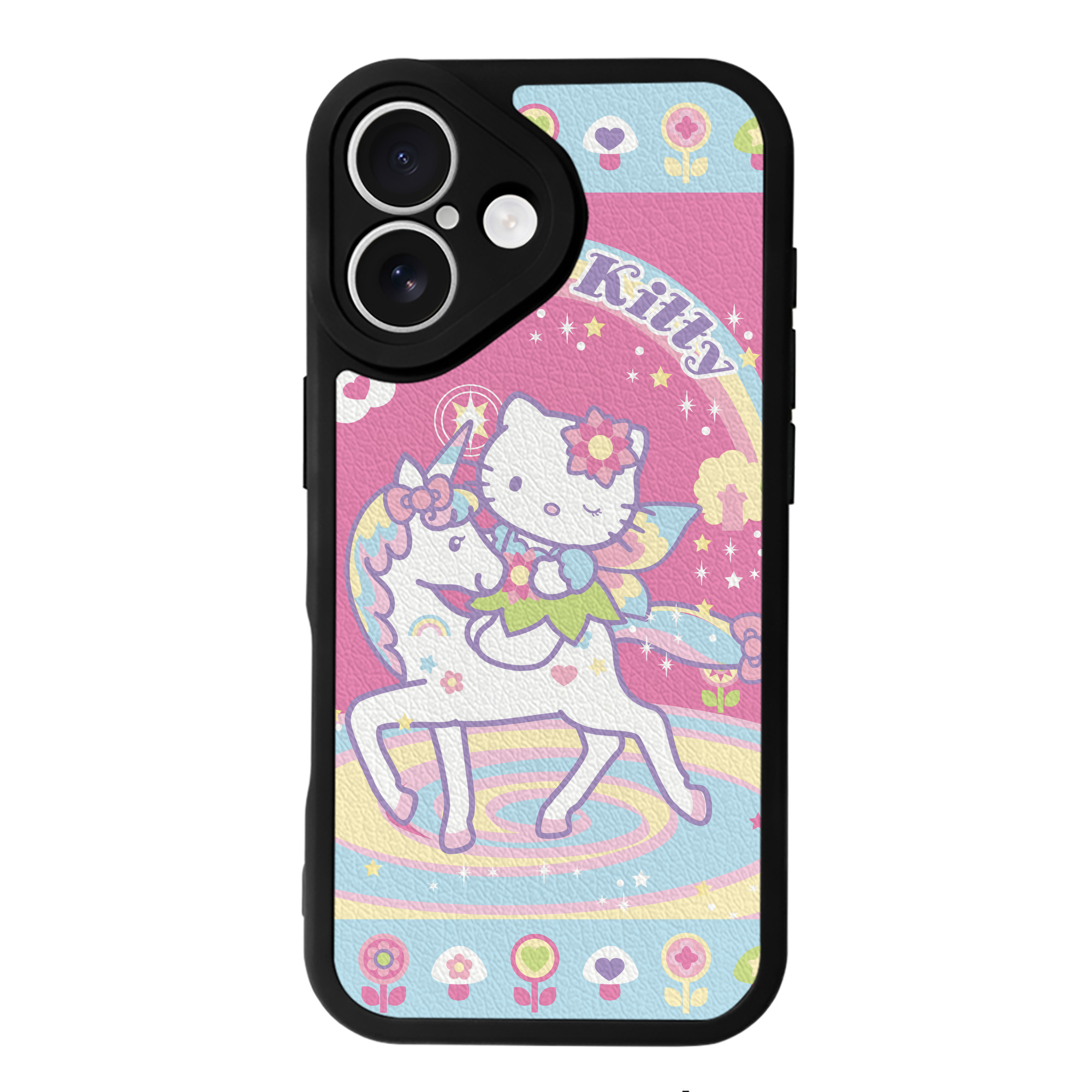 （画像用） Hello Kitty ハローキティ 【iPhone 16シリーズ対応】シリコンスマホケース（レザー調） 材質：シリコン